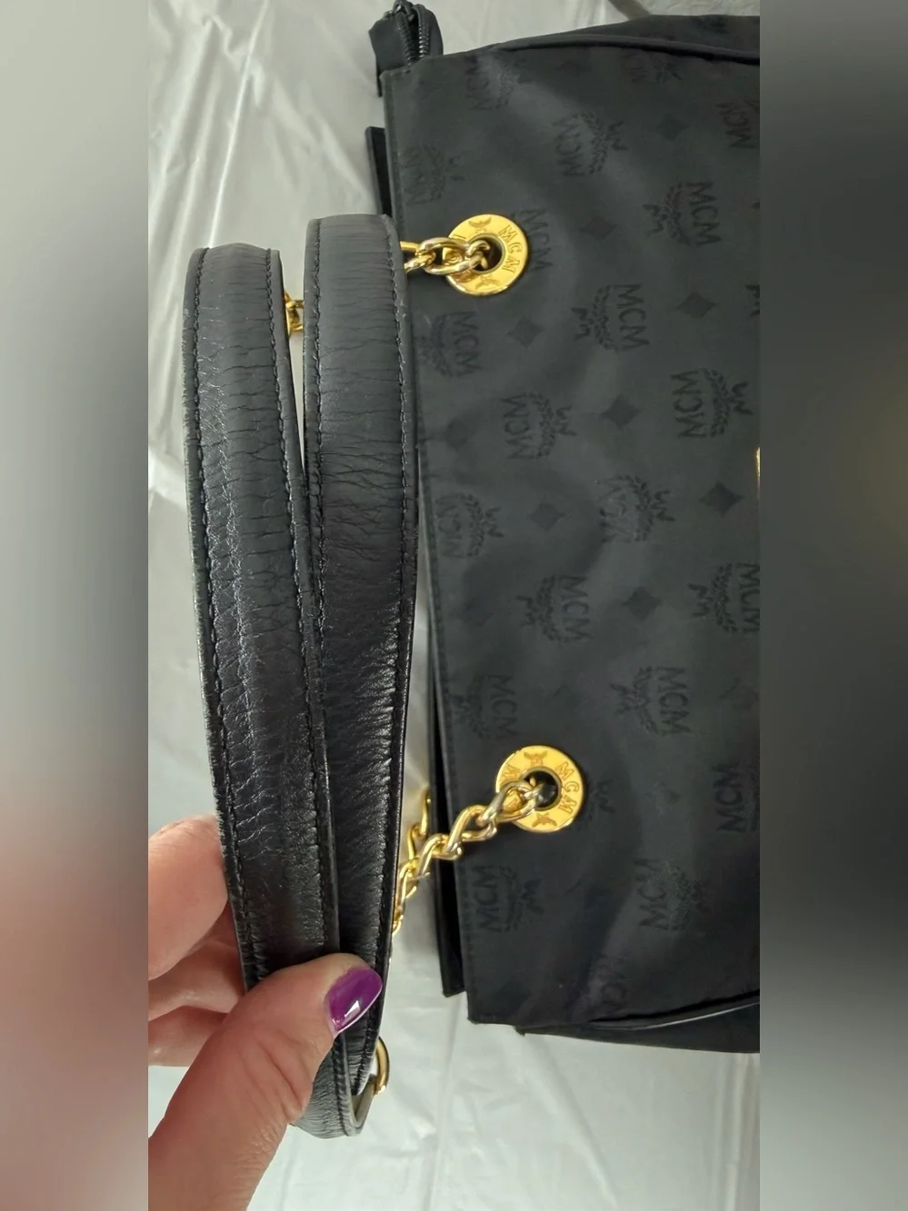 MCM large black tote bag